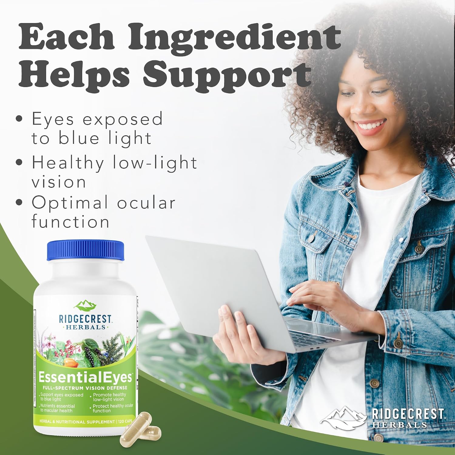 EssentialEyes – Suplemento Ocular Natural con Luteína, Zeaxantina y Arándano (120 Cápsulas Veganas)