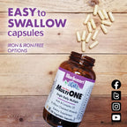 Bluebonnet Multi One (Sin Hierro) - Complejo Multivitamínico, 120 Cápsulas Vegetales