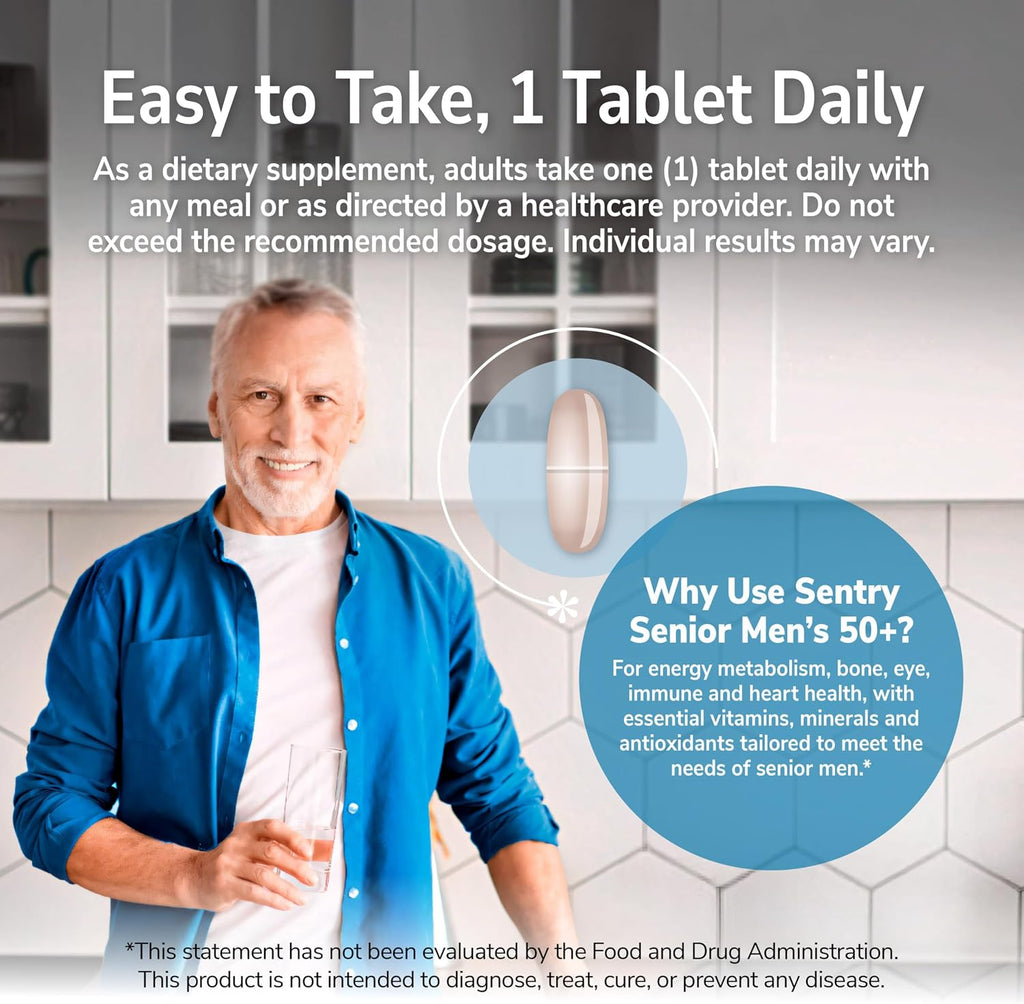 21st Century Sentry Senior Hombres 50 Plus Tabletas, 100 unidades