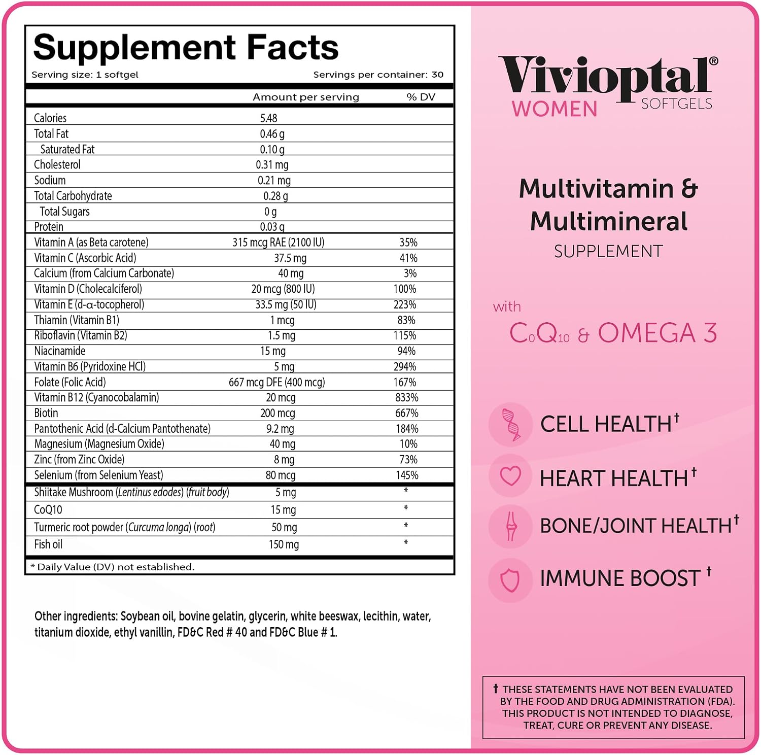 Vivioptal Multivitamínico para Hombre y Mujer, 60 Cápsulas (30+30)