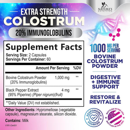 Suplemento de Calostro Bovino 1000mg por – Apoyo inmunológico: Gracias a su contenido en inmunoglobulinas (20%), – Image 2