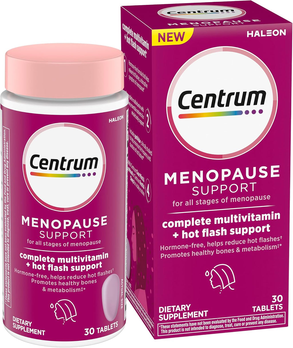 Centrum Menopausia Apoyo Sofocos Multivitamínico Completo con geniVida, 30 Comprimidos
