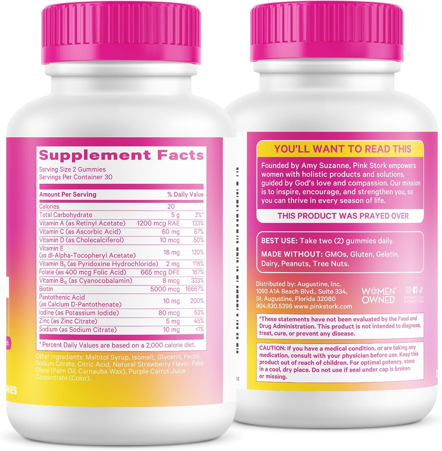 Total Glow Gummies para Mujer – Complemento de Biotina y Vitaminas para Cabello, Piel y Uñas – 60 Gummies de Frutos Rojos