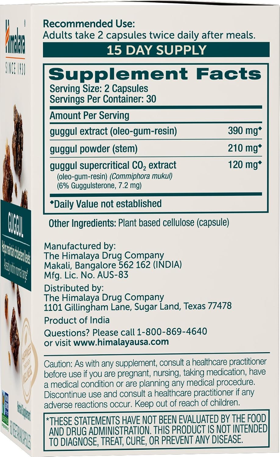 Himalaya Guggul Extract – 720 mg – 60 Cápsulas (Pack de 2)