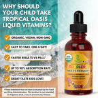 Tropical Oasis Multivitamínico Orgánico Líquido para Niños con Hierro (59 ml)