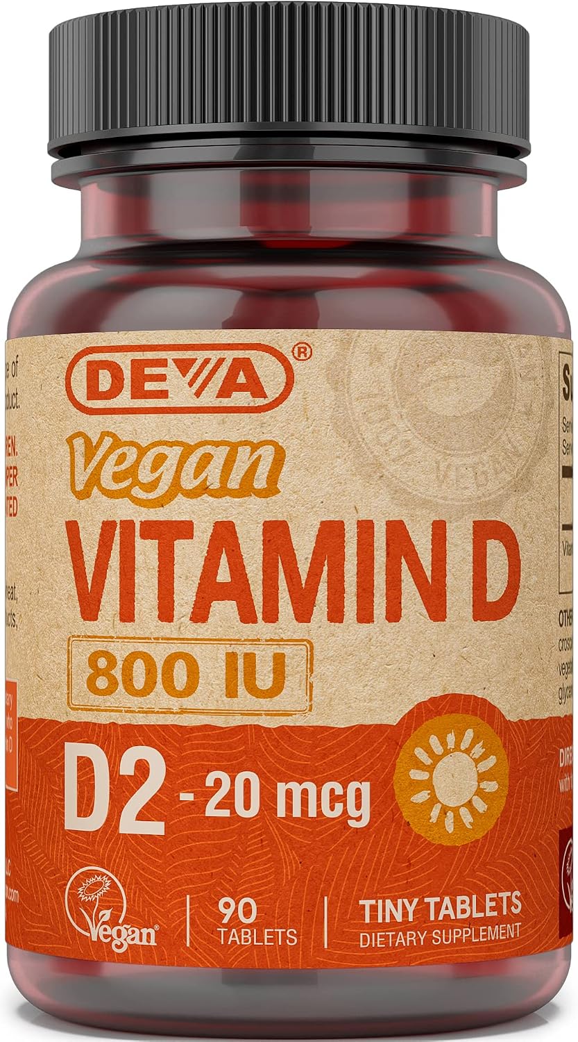 Deva Vitamina D2 Vegana 800 UI - 90 Comprimidos de Disolución Rápida