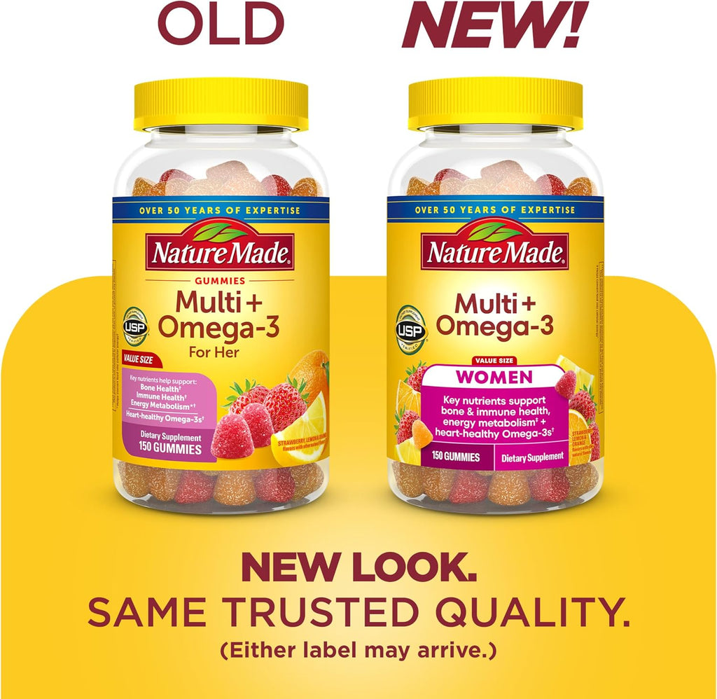 Nature Made Multivitamínico para Mujer con Omega-3, 150 Gomitas