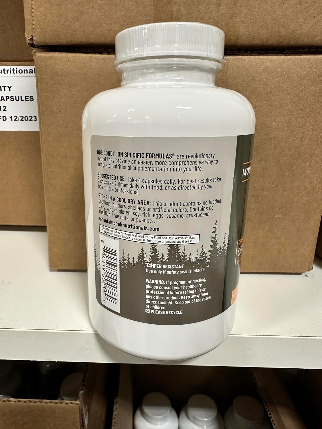 Mountain Peak Nutritionals Osteo Suplemento - Apoyo Óseo y Huesos Fuertes con Vitaminas D3, K2, Calcio y Magnesio (240 Cápsulas Vegetarianas)