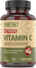 DEVA Vegan Vitamins - Vitamina C Vegana Multifuente - 90 Comprimidos