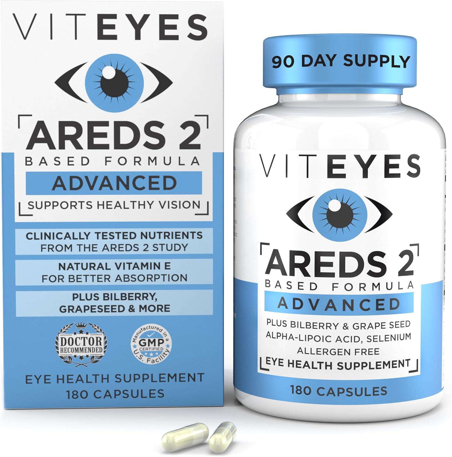 Viteyes AREDS 2 Advanced Complemento Macular con Luteína y Antioxidantes, 60 Cápsulas