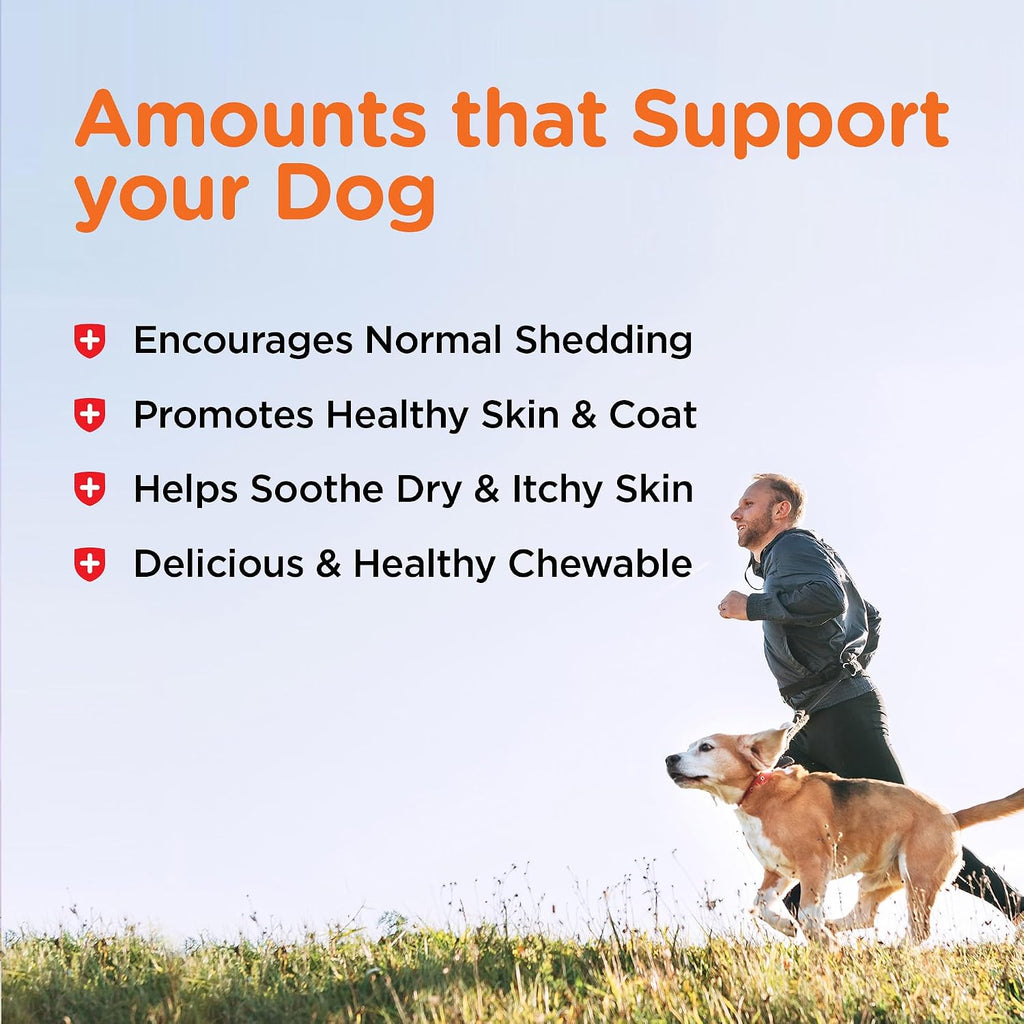 Nutri-Vet Shed Defense Snacks Blandos para Perros - Suplemento para Piel y Pelaje con Omega 3 de Aceite de Pescado, 60 Snacks