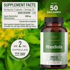 HERBAMAMA Rhodiola Rosea – 100 Cápsulas Veganas (50 Días)