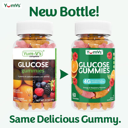 YUM-V'S Gominolas de Glucosa – Acción Rápida – Sabor Naranja y Berry – 60 Gominolas (Pack de 2) – Image 2