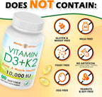 Vitamina D3 10000 UI + K2 (MK-7) 200 mcg - 2 Pack de 90 Cápsulas Blandas