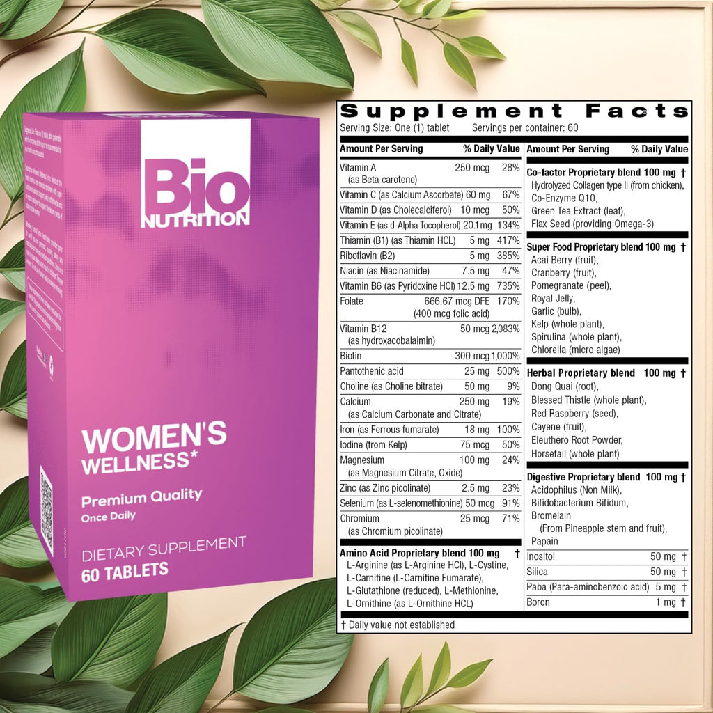 Bio Nutrition Women Wellness Tabs, 60 Comprimidos