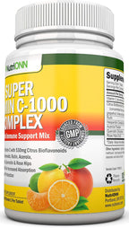 Super Vitamin C Complex - 1695mg - 180 Comprimidos - NutriONN