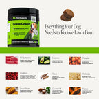 Pet Honesty Grass Green - Neutralizador de Orina para Perros con dl-Metionina, Probióticos y Enzimas - 90 Masticables Sabor Pavo