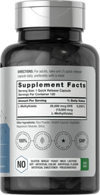 Horbäach L-Methylfolate 15.000 mcg - 120 Cápsulas de Metilfolato (5-MTHF)