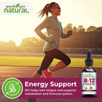 Why Not Natural Vitamin B12 Liquid Plus Folate - Gotas Sublinguales Orgánicas Extra Fuertes Veganas con Metilcobalamina y Ácido Folínico
