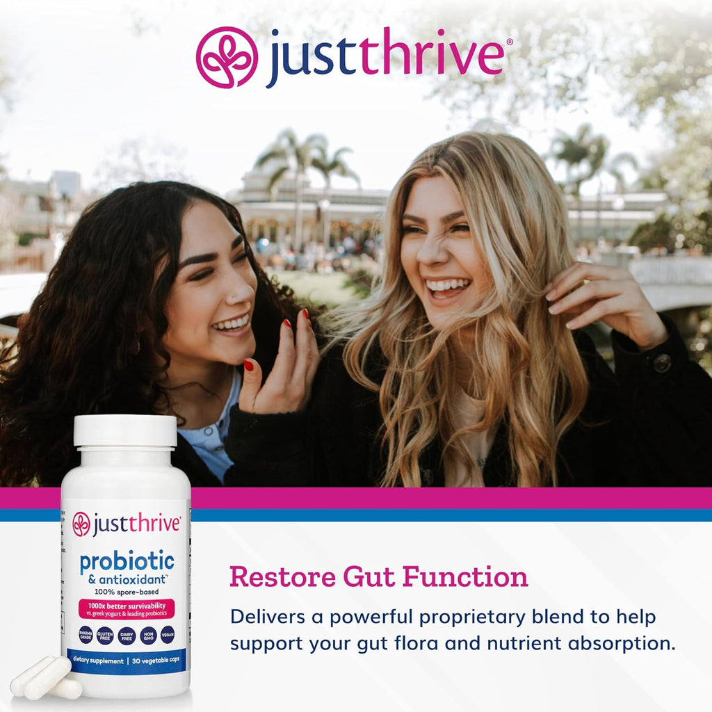 Just Thrive Probiótico y Antioxidante, 30 cápsulas