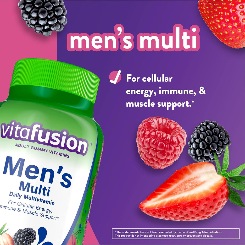 Vitafusion Gominolas Multivitamínicas para Hombres, Sabor a Bayas, 150 unidades