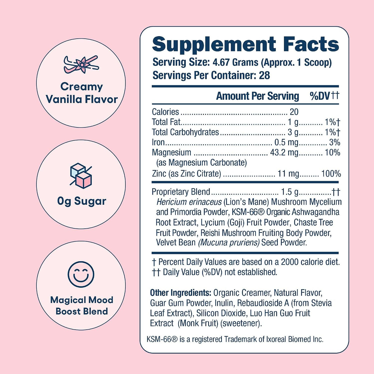 Love Sweat Fitness Miss Congeniality - Suplemento de Ashwagandha, Vitaminas B y Magnesio para Mujeres - Vainilla - 28 – Image 2