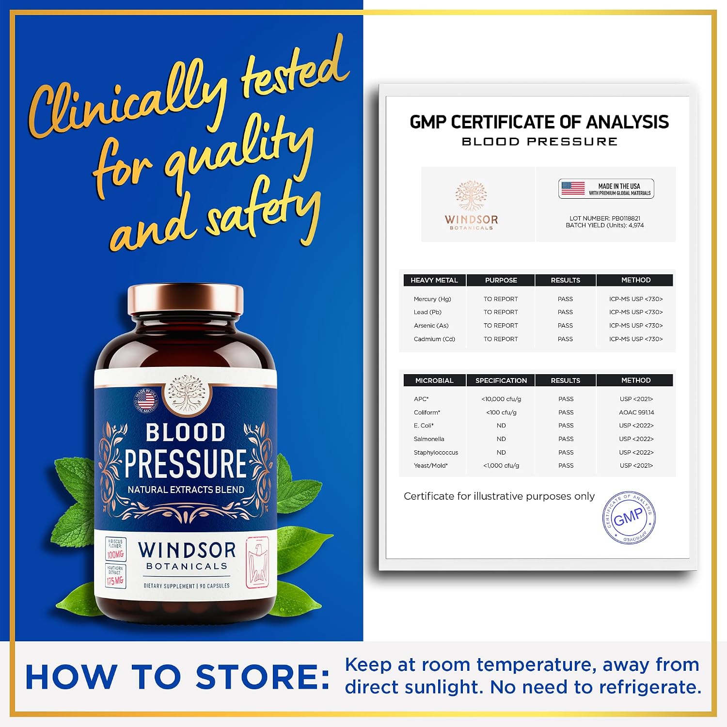 Blood Pressure Support – Suplemento para la presión arterial con té verde, hibisco, espino blanco y ajo – 90 cápsulas