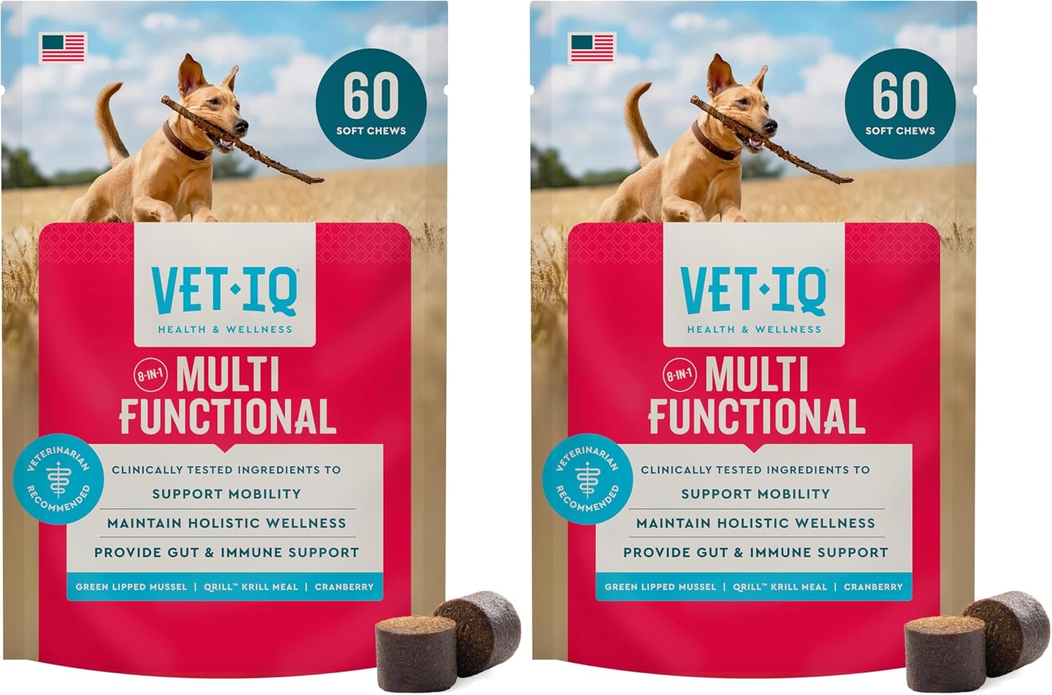VetIQ 8-en-1 Suplemento Multifuncional para Perros – 60 Masticables Blandos