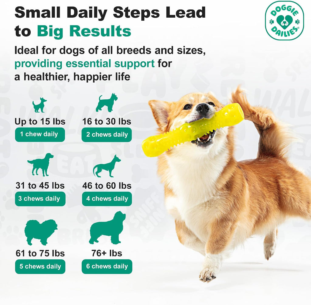 Doggie Dailies Probióticos para Perros con Prebióticos - 225 Masticables Blandos Sabor Calabaza
