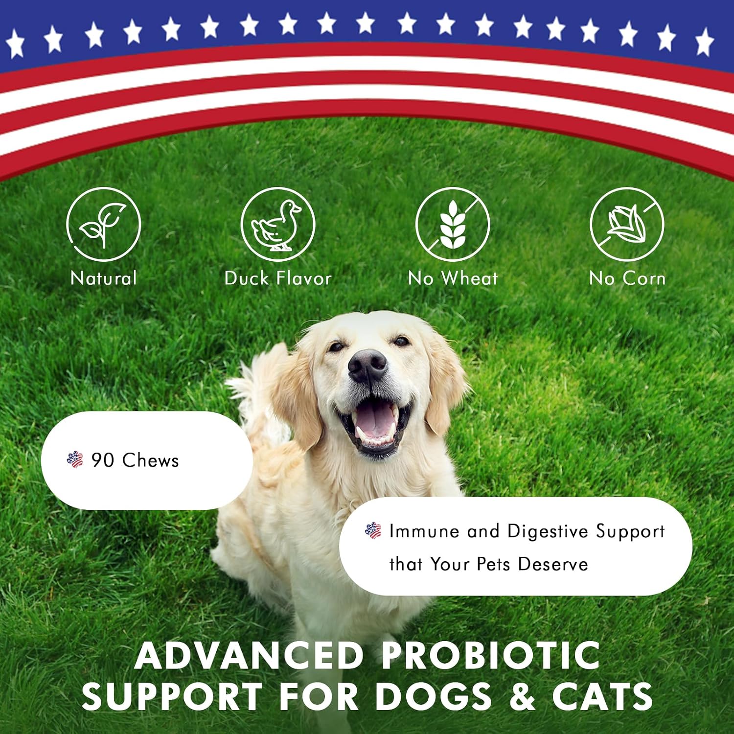 Pawfetto Probióticos Avanzados para Perros y Gatos - 90 Masticables Sabor Pato