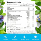 Vazatisi 2 Pack Biotin Gummies con Colágeno y Queratina para Cabello, Piel y Uñas - 120 Gomitas Sabor Arándano