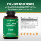 Life's Fortune Vitamina C Liposomal 2100 mg, 180 Cápsulas - Absorción Rápida, Alta Biodisponibilidad