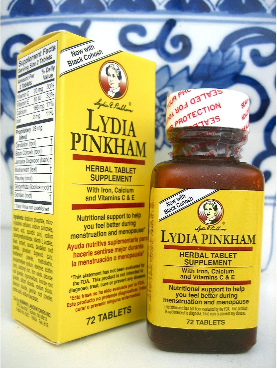 Lydia Pinkham Herbal Tablet Supplement 72 Tablets (Pack de 5)