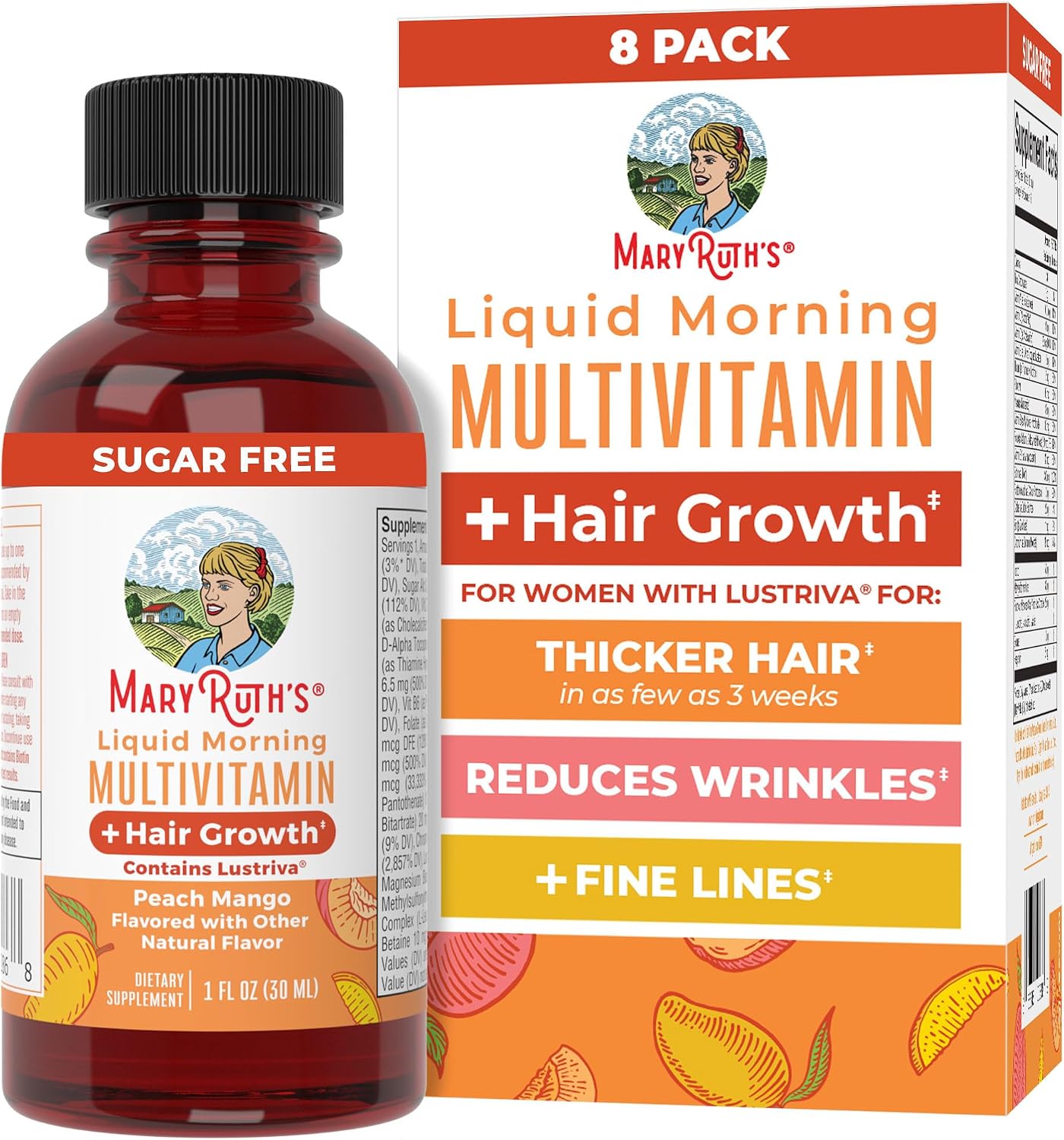 MaryRuth's Multivitamínico Líquido + Crecimiento Capilar - Clínicamente Testado con Biotina 10000 mcg - 450 ml