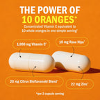 BioSchwartz Complejo de Vitamina C - 1000 mg con Escaramujo, Zinc y Bioflavonoides Cítricos, 120 Cápsulas