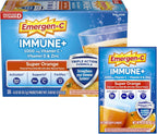Emergen-C Immune+ Triple Action Immune Support Powder, BetaVia®, 1000mg Vitamin C, B Vitamins, Vitamin D, and Antioxidants, Super Orange – 30 Count