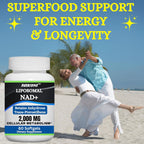 Nikoni Liposomal NAD+ 2000 mg con TMG y Pterostilbeno - 60 Cápsulas Blandas