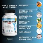 Arthrozince Max Extra Strength Joint Support – Glucosamine, Chondroitin, MSM, Boswellia, Turmeric – 60 Cápsulas