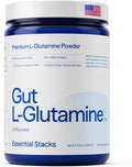 Essential Stacks Gut L-Glutamine Powder - Polvo de L-Glutamina Pura para la Salud Intestinal (60 Dosis, Sin Sabor)