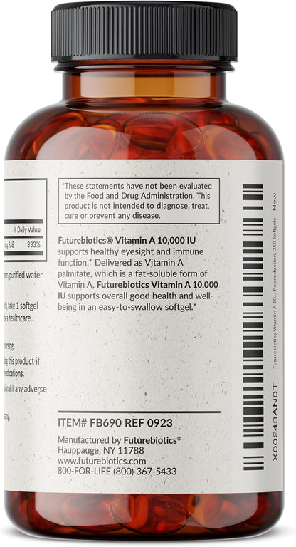 Futurebiotics Vitamina A 10,000 UI, 250 – El mantenimiento de la visión normal – Image 5