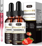 Vitamin B12 Liquid Drops Sublingual 10000 mcg, Complexo Triple B-12 con Metilcobalamina, Adenosilcobalamina e Hidroxocobalamina, 2 Envases