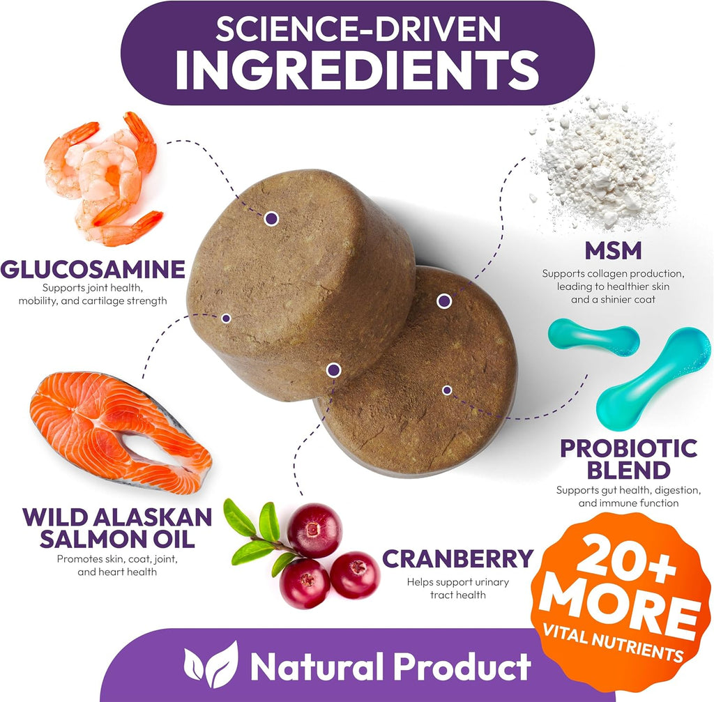 Petsology Multivitamínico Masticable para Perros - 170 Comprimidos - con Glucosamina y Condroitina