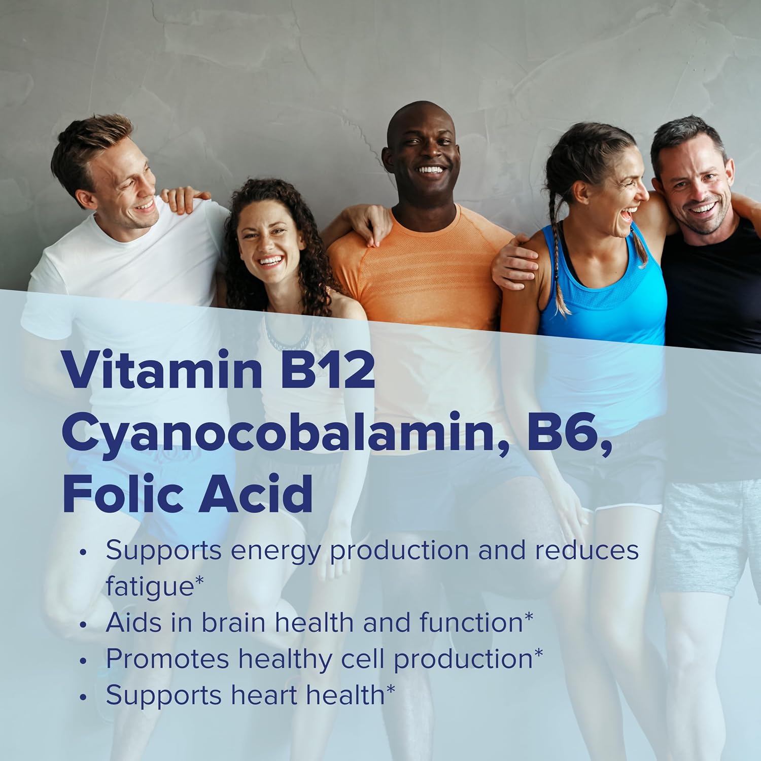 Superior Source No Shot Vitamina B-12 Cianocobalamina 10000 mcg con B-6 y Ácido Fólico - 60 Comprimidos Sublinguales
