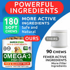 BARK&SPARK Omega 3 para Perros y Gatos - 180 Golosinas de Aceite de Salmón
