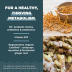 Ancient Nutrition Probióticos Certificado Orgánico Regenerativo para Apoyo al Metabolismo, Digestión y Sistema Inmunológico, 50 Mil Millones de UFC por Dosis, 60 Cápsulas