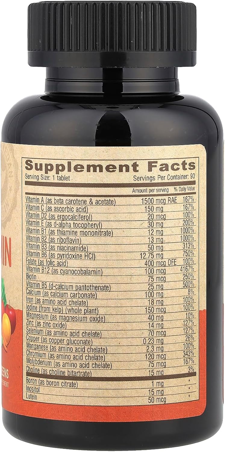DEVA Tiny Tablets Multivitamínico Vegano para Hombres y Mujeres con Hierro, 90 Comprimidos