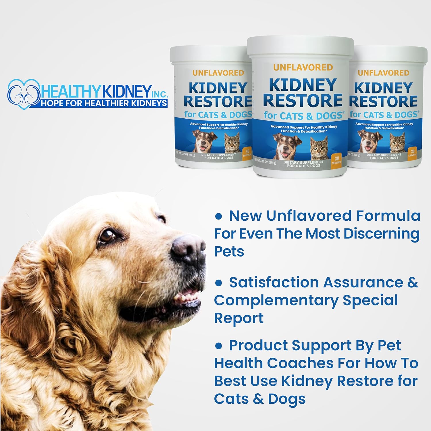 Kidney Restore para Perros y Gatos – Suplemento Renal sin Sabor