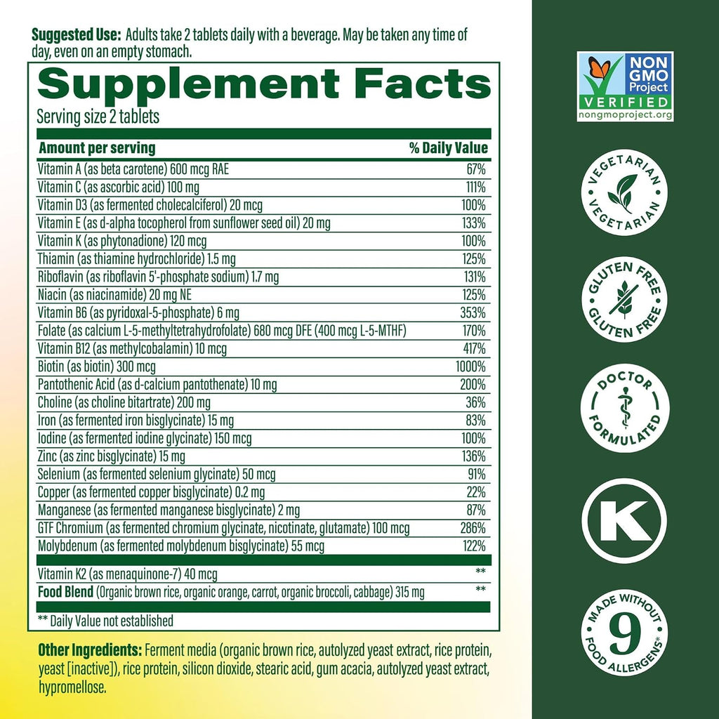 MegaFood Multivitamínico Avanzado para Mujer - 120 Comprimidos (60 Dosis)