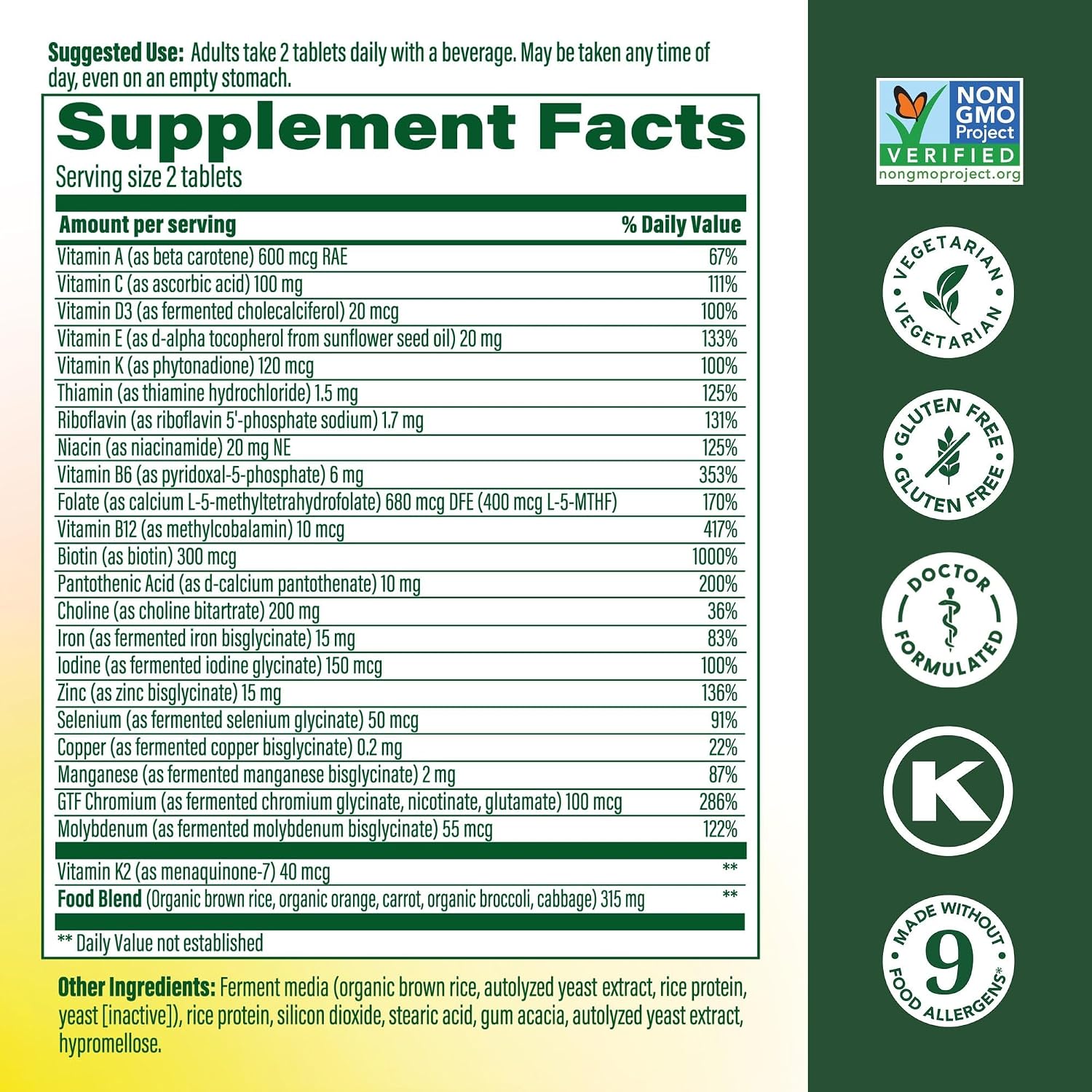 MegaFood Multivitamínico Avanzado para Mujer - 120 Comprimidos (60 Dosis)