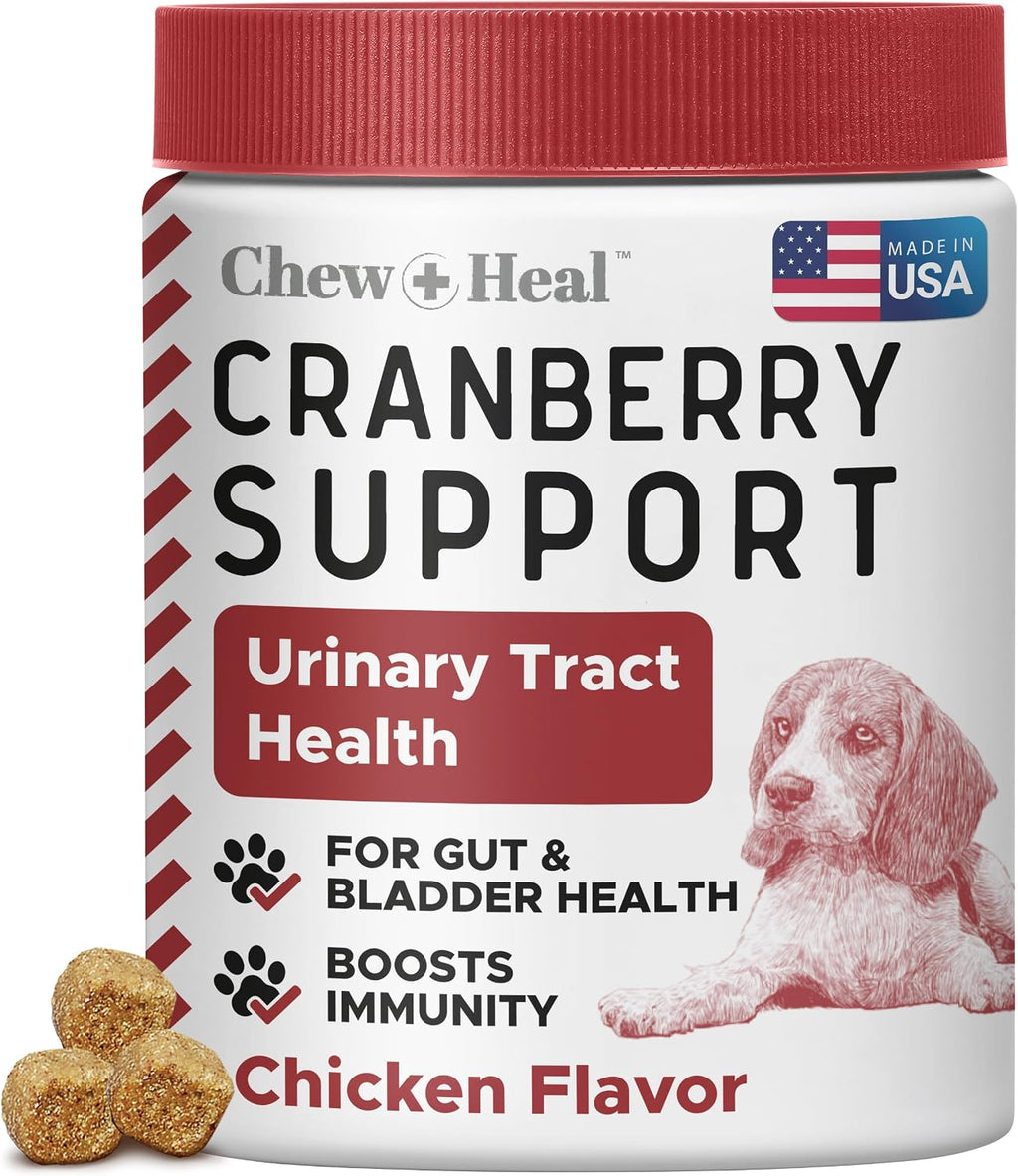Suplemento de Arándano para Perros - 120 Snacks Blandos - Apoyo Urinario Natural